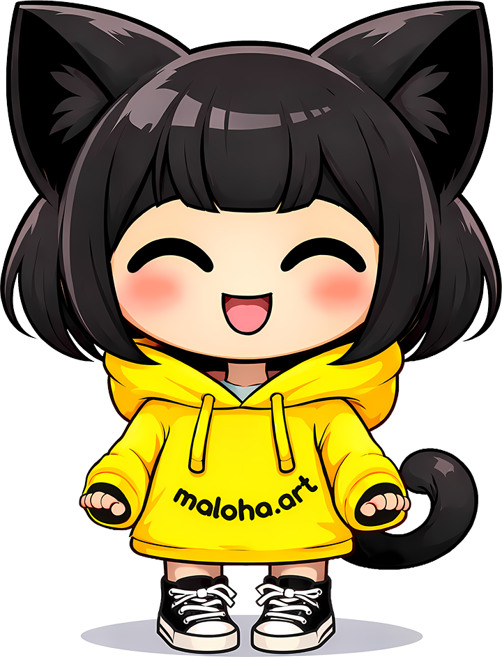 Maloha mascot in yellow hoodie
